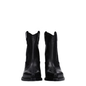 Black Leather Ankle Boots
