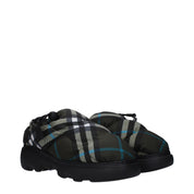 Green Fabric Slip-On Loafers