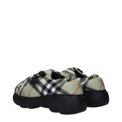 Green Fabric Slip-On Loafers