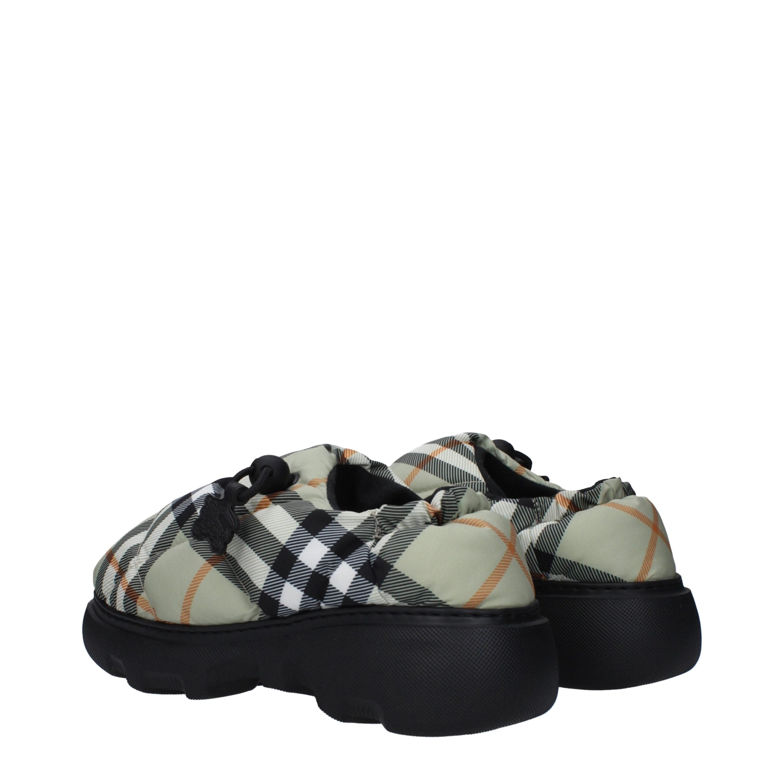 Green Fabric Slip-On Loafers