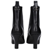 Black Leather Ankle Boots