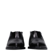 Black Leather Mules