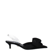 Black Satin Flat Sandals