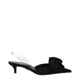 Black Satin Flat Sandals