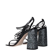 Black Leather Platform Sandals