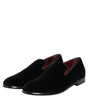 Black Velvet Loafers Formal Men Dress Shoes