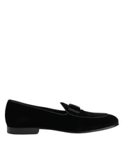Black Velvet Loafers Formal Men Dress Shoes