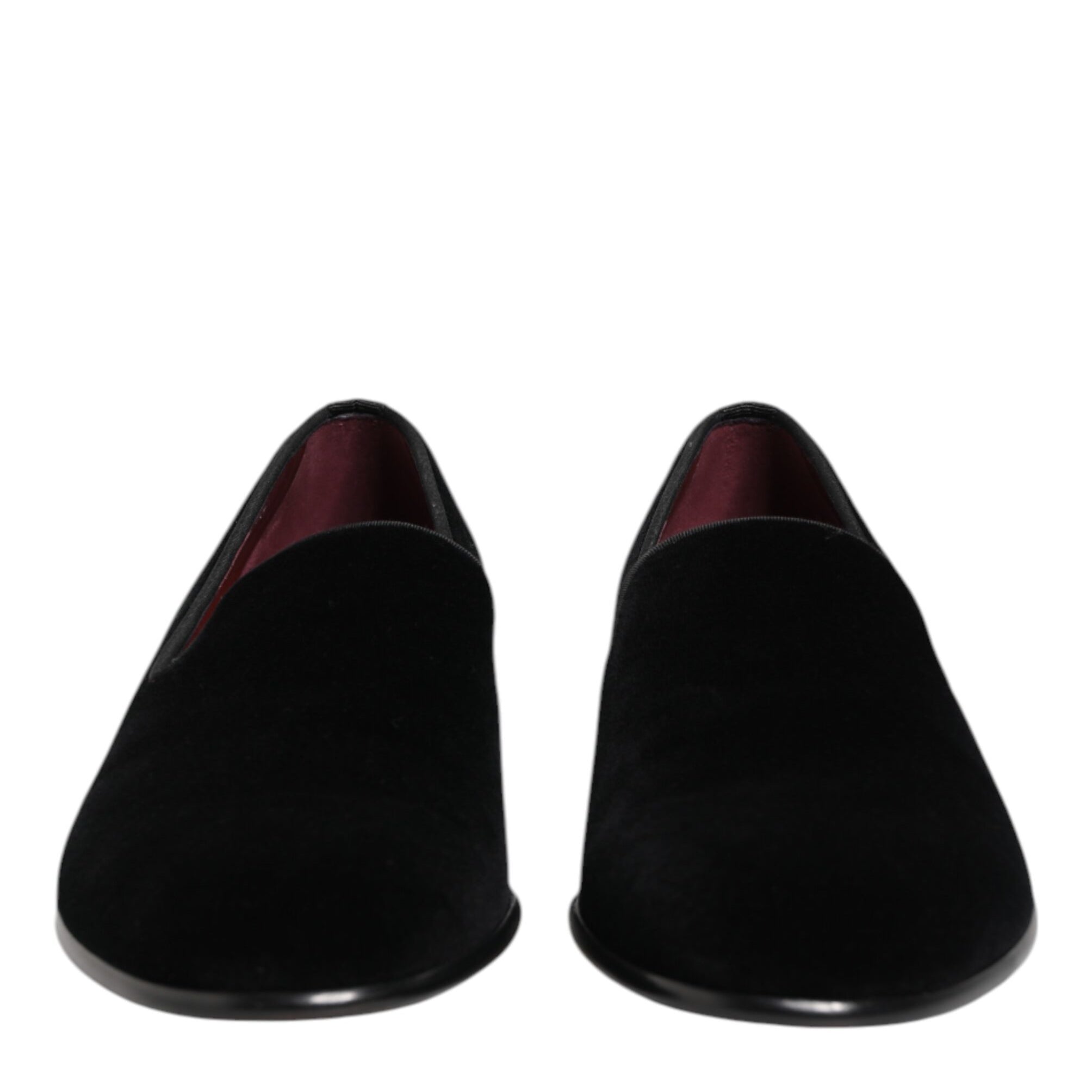 Dolce & Gabbana Black Velvet Slip On Loafers Men Formal Shoes Dolce & Gabbana