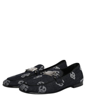 Dolce & Gabbana Blue Logo Cotton Loafers Formal Dress Shoes Dolce & Gabbana