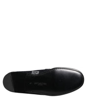 Blue Logo Cotton Loafers Formal Dress Shoes