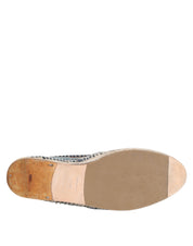 Blue Gray Woven Leather Buffalo Espadrille Shoes