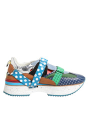 Multicolor Leather Low Top Sneakers Shoes