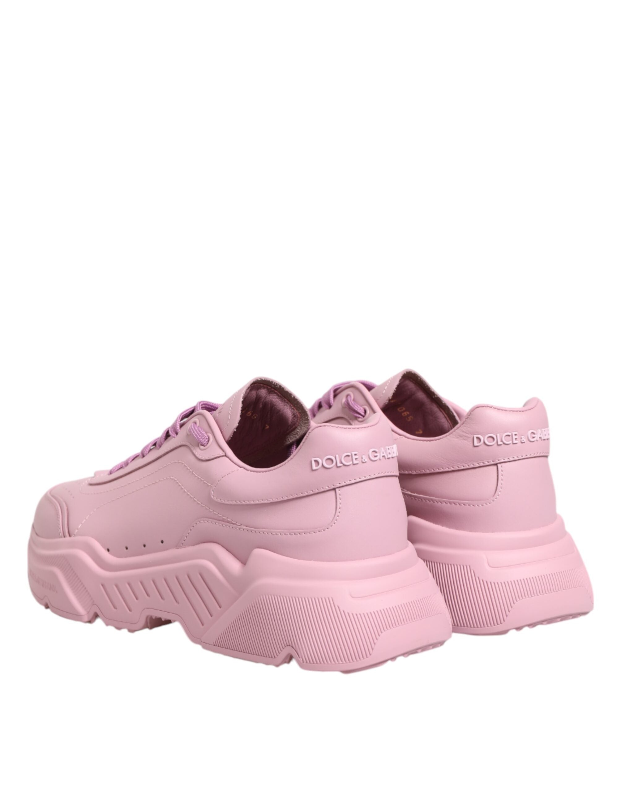Dolce & Gabbana Pink Leather Daymaster Low Top Sneakers Shoes Dolce & Gabbana