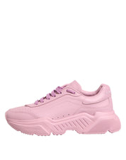 Dolce & Gabbana Pink Leather Daymaster Low Top Sneakers Shoes Dolce & Gabbana