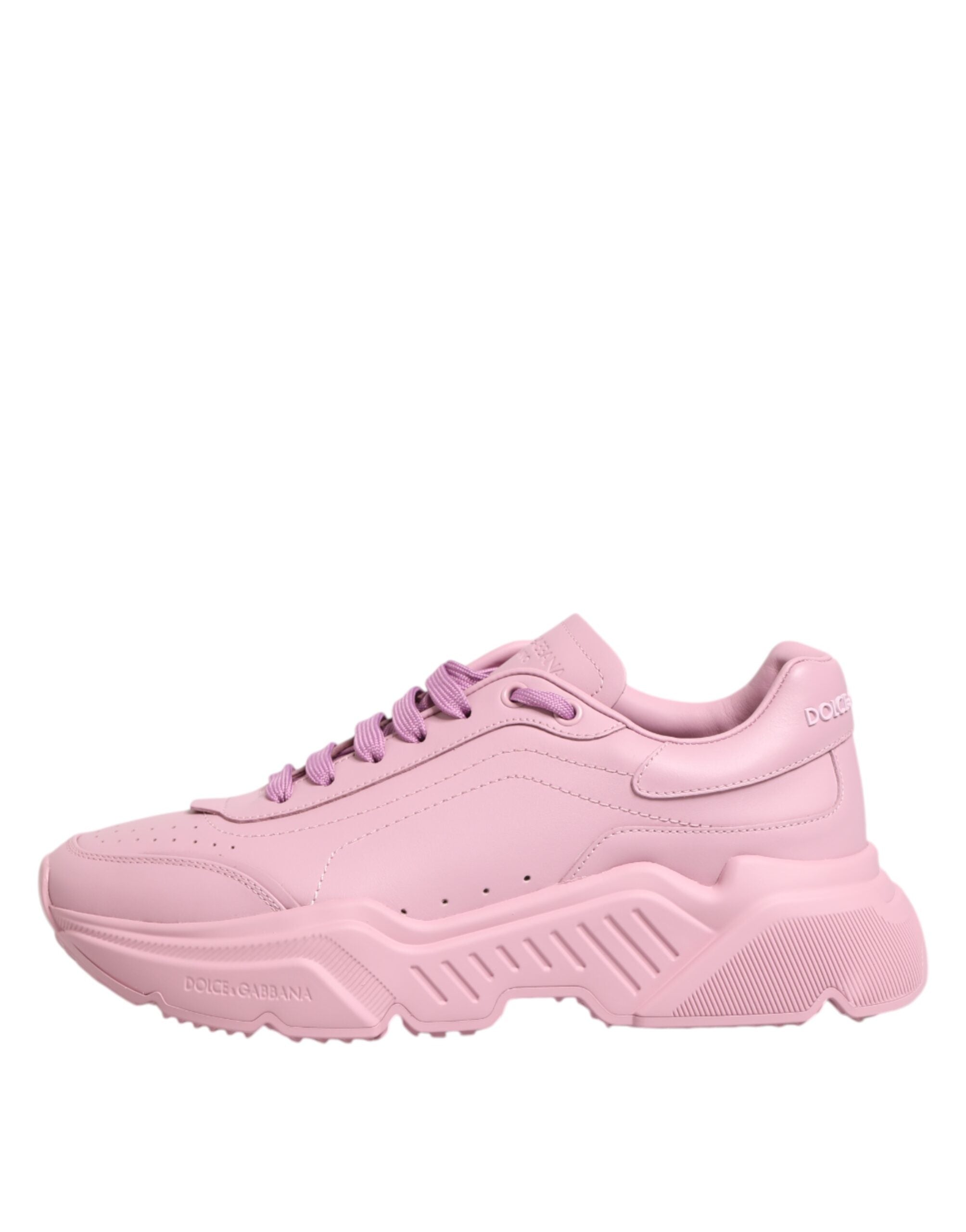Dolce & Gabbana Pink Leather Daymaster Low Top Sneakers Shoes Dolce & Gabbana