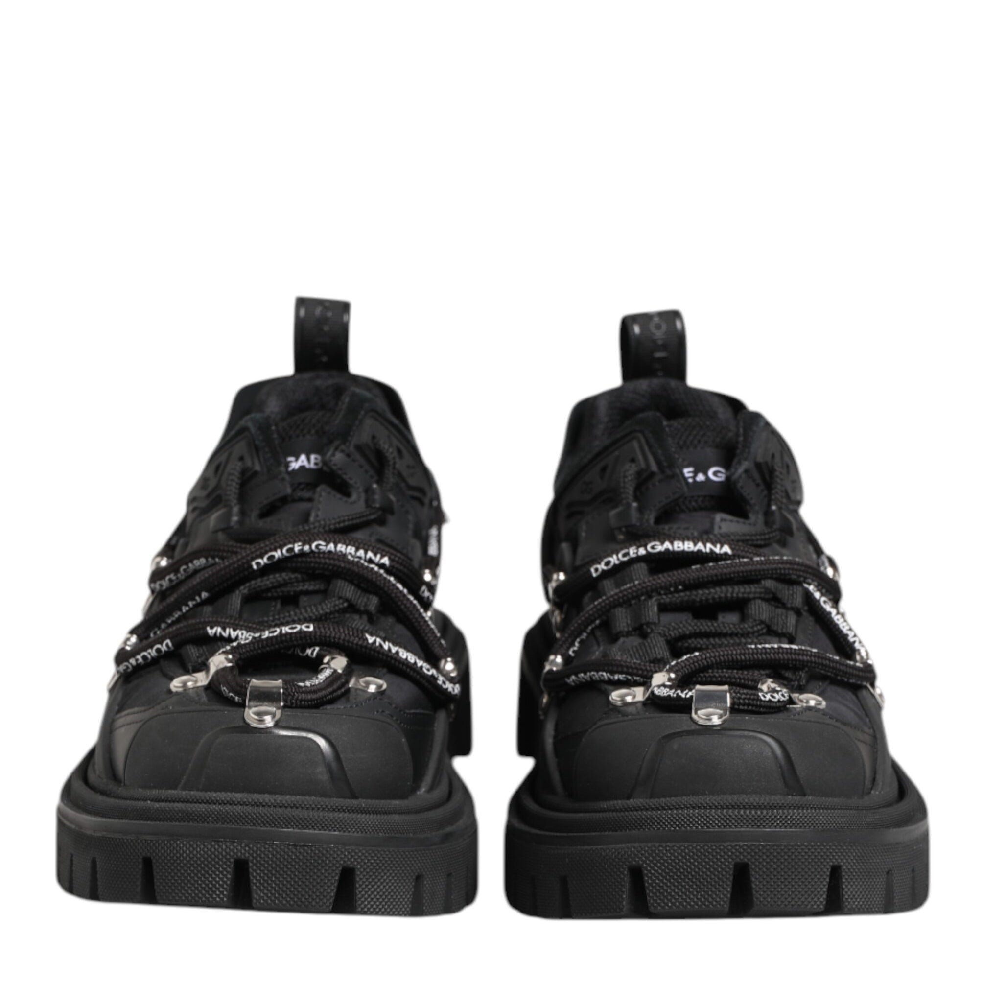 Dolce & Gabbana Black Low Top Lace Up Trekking Sneakers Shoes Dolce & Gabbana