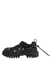 Black Low Top Lace Up Trekking Sneakers Shoes