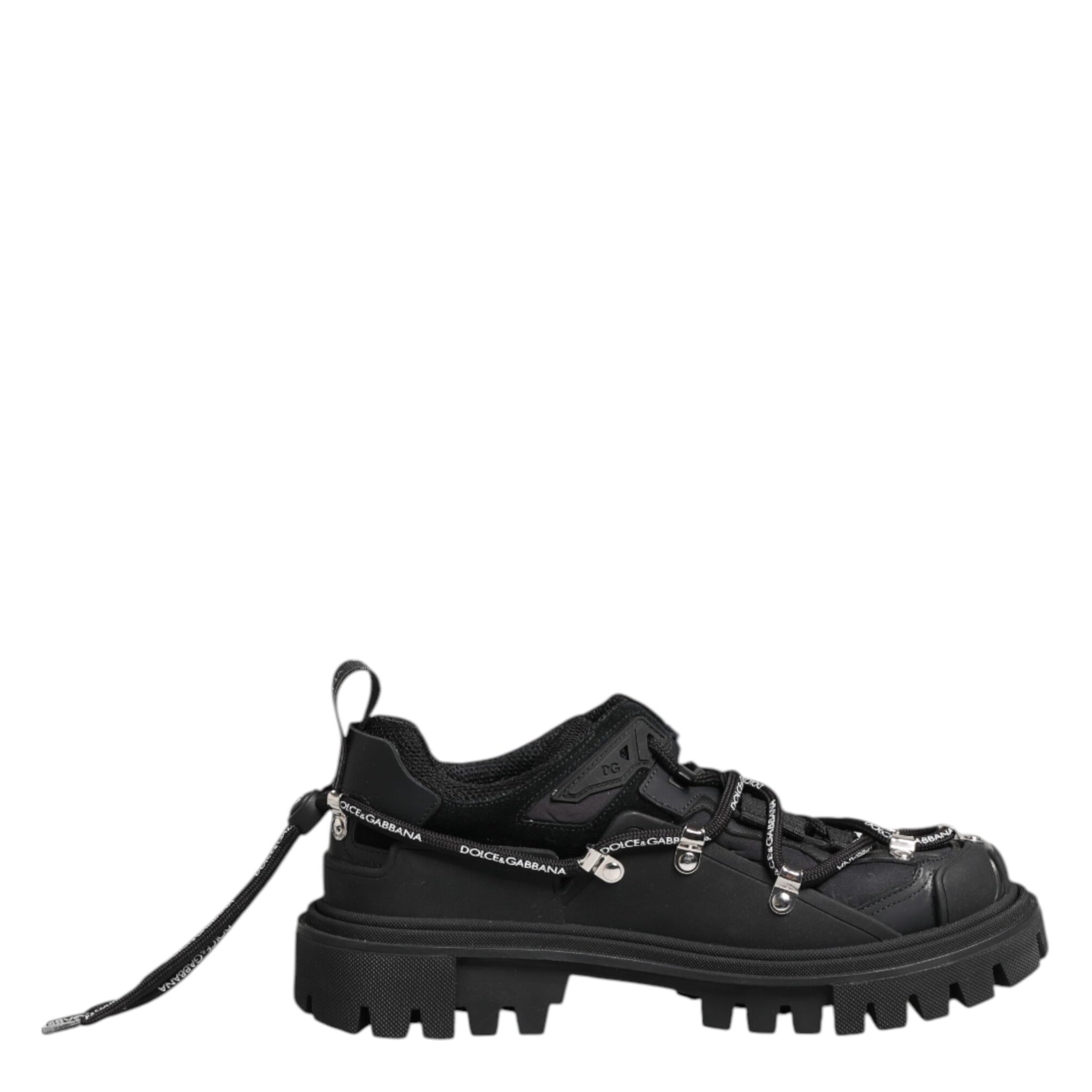 Dolce & Gabbana Black Low Top Lace Up Trekking Sneakers Shoes Dolce & Gabbana