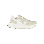 White Polyurethane Women Sneaker