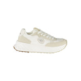 White Polyurethane Women Sneaker
