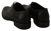 Black Lace Up Leather Men Formal Derby Shoes