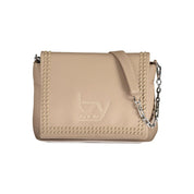 Beige Polyurethane Women's Shoulder Bag