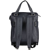 Blue Polyurethane Women Backpack