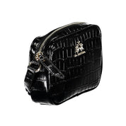 Black Polyurethane Women Shoulder Bag