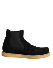 Dolce & Gabbana Black Calf Suede Slip On Ankle Boots Shoes Dolce & Gabbana