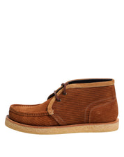 Dolce & Gabbana Brown Suede Nubuck Leather Desert Ankle Boots Shoes Dolce & Gabbana