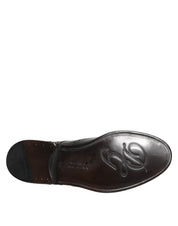 Dolce & Gabbana Black Leather Derby Wingtip Formal Shoes Dolce & Gabbana