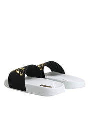 White Black Leather Sandals Beachwear Shoes