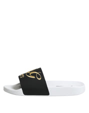 White Black Leather Sandals Beachwear Shoes