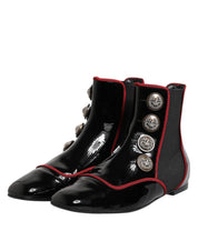 Black Jackie Buttoned Chelsea Boots Shoes