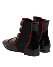 Black Jackie Buttoned Chelsea Boots Shoes