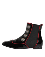 Black Jackie Buttoned Chelsea Boots Shoes