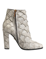 Off White Leather Heels Ankle Boots Shoes