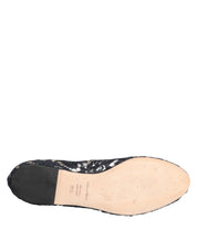 Dolce & Gabbana Blue Taormina Lace Crystals Flats Shoes Dolce & Gabbana