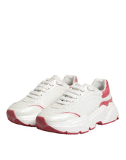 Dolce & Gabbana White Pink Daymaster Low Top Sneakers Shoes Dolce & Gabbana