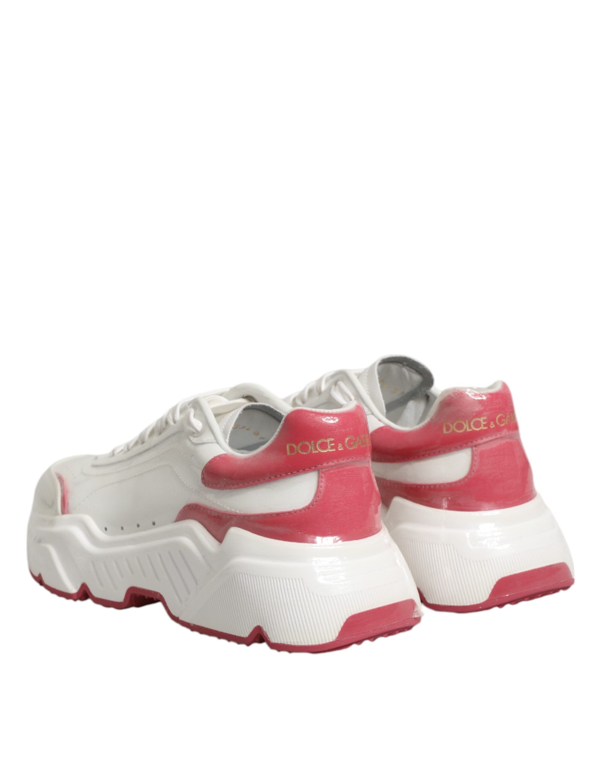 Dolce & Gabbana White Pink Daymaster Low Top Sneakers Shoes Dolce & Gabbana