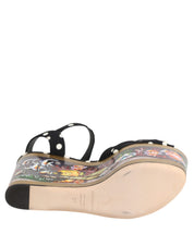 Multicolor Fish Polka Dot Wedge Sandals Shoes