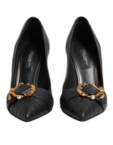 Black Devotion Leather Heels Pumps Shoes