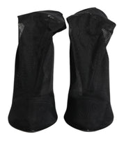 Dolce & Gabbana Black Silk Stretch Mesh Sock Boots Shoes Dolce & Gabbana