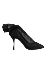 Dolce & Gabbana Black Silk Stretch Mesh Sock Boots Shoes Dolce & Gabbana