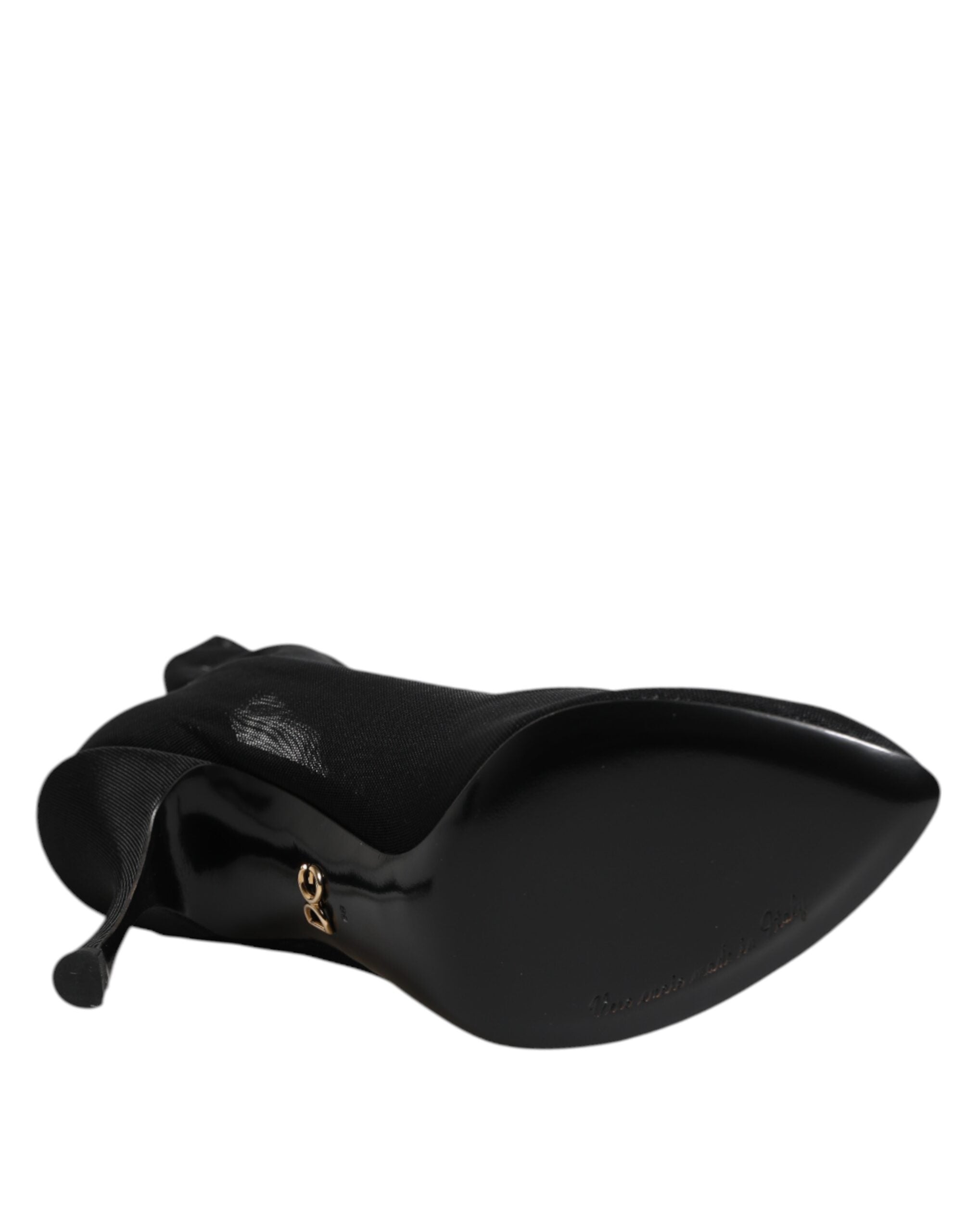 Dolce & Gabbana Black Silk Stretch Mesh Sock Boots Shoes Dolce & Gabbana