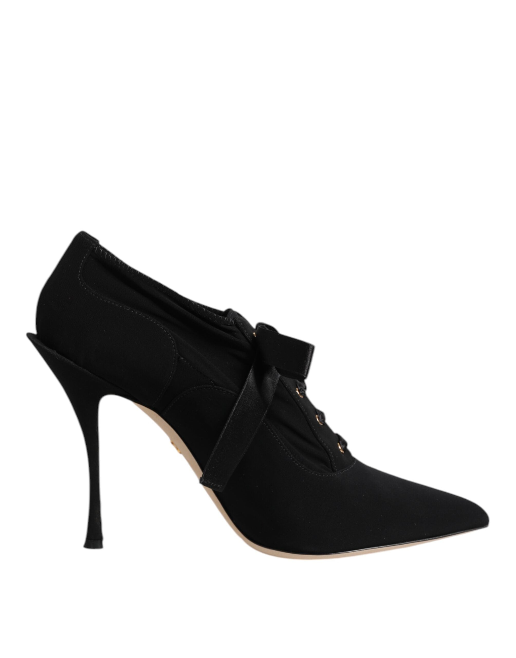 Dolce & Gabbana Black Lace Up Stiletto Heels Pumps Shoes Dolce & Gabbana