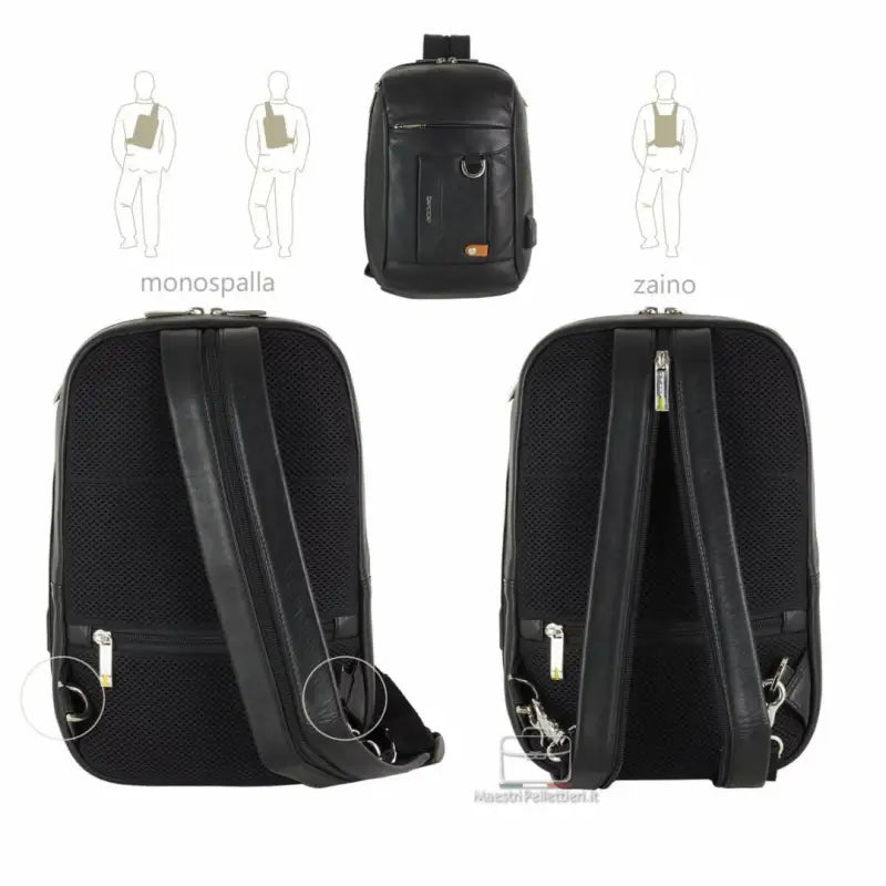 8475 Acciaio Nero 0000000134 - UNICA / Nero - Zaino/Monospalla