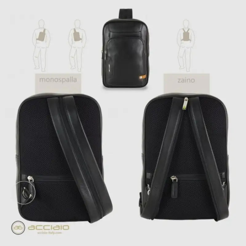 8477 Zaino/Monospalla Acciaio Nero 0000000135 - UNICA / Nero - Zaino/Monospalla