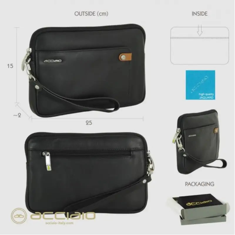 8481 Pochette Acciaio Nero 0000000129 - UNICA / Nero - Pochette