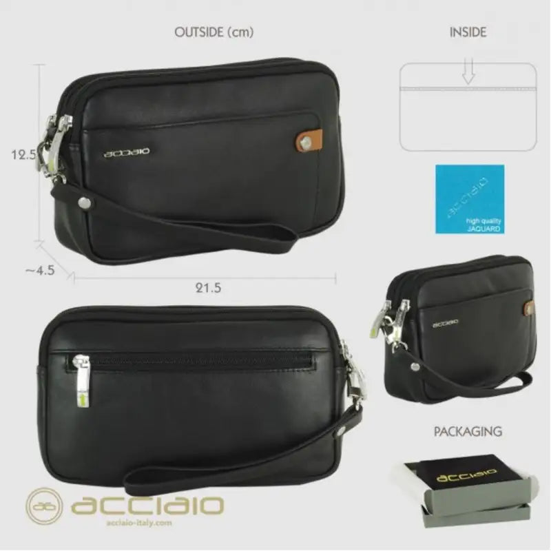 8482 Pochette Acciaio Nero 0000000130 - UNICA / Nero - Pochette